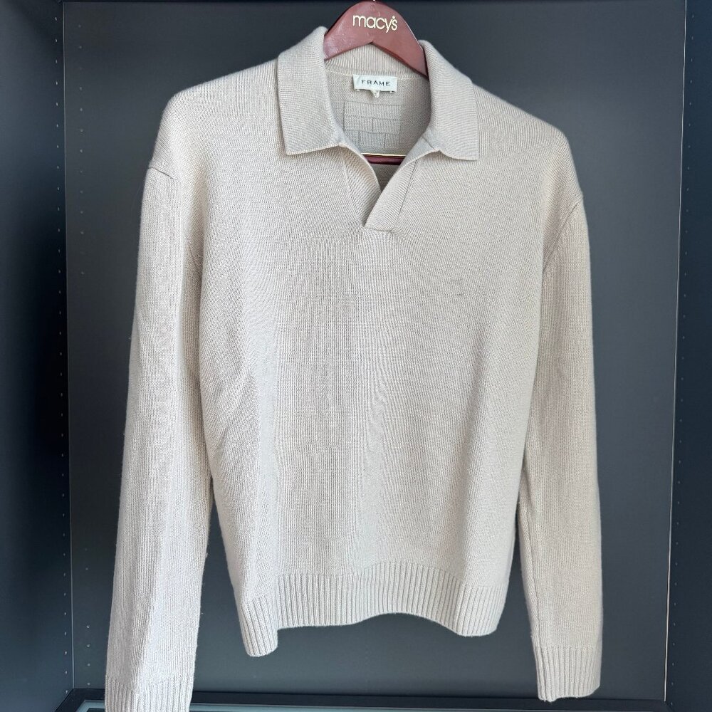 FRAME Wool & Silk Johnny Collar Sweater